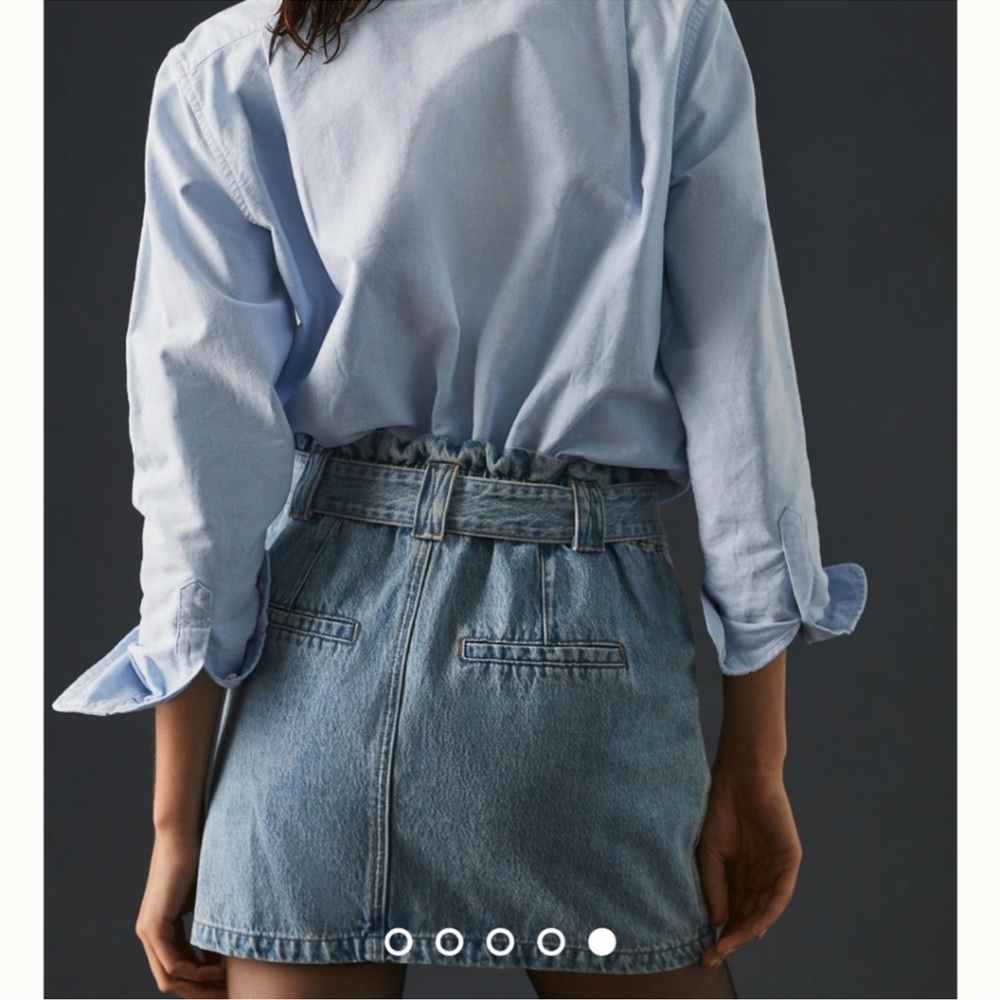 NWT Blank NYC Moon River Paper Bag Denim Mini Skirt - Picture 3 of 13